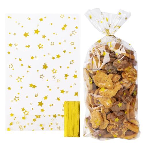 100 Pz Sacchetti Natalizi Trasparenti Sacchetti Plastica Natale (X3s)