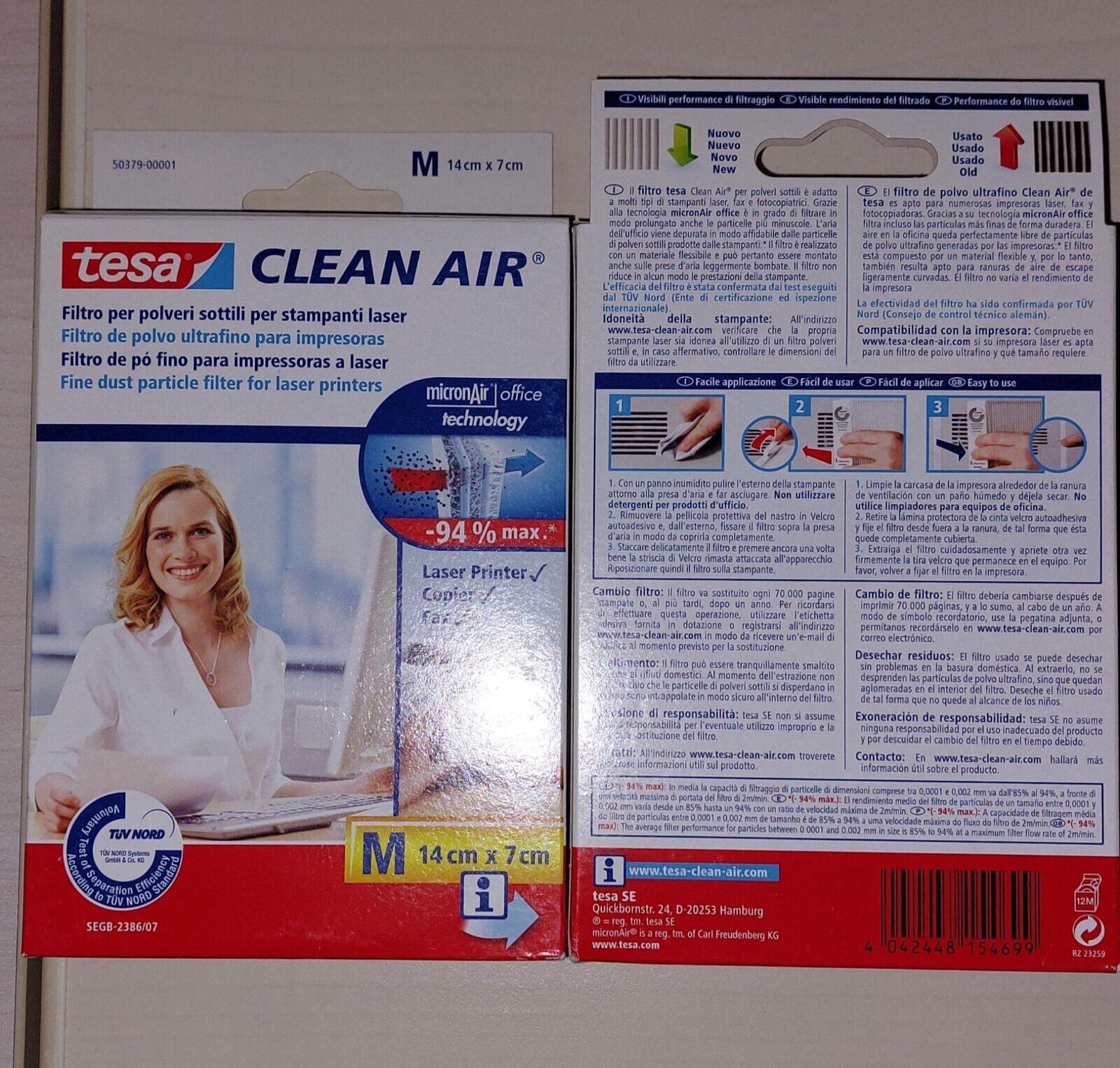 Tesa Clean Air - Filtro antipolvere fine, misura M      140 X 70 mm