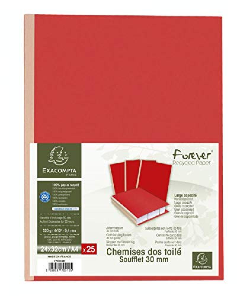 Exacompta - Réf. 770012E - Paquet de 25 chemises rigides   soufflet dos toilé