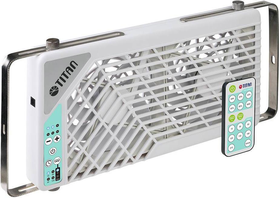 Titan TTC-SC21/V3.0+ Fenster-Doppellüfter 2x140mm mit Fernbedienung, für Wohnmob
