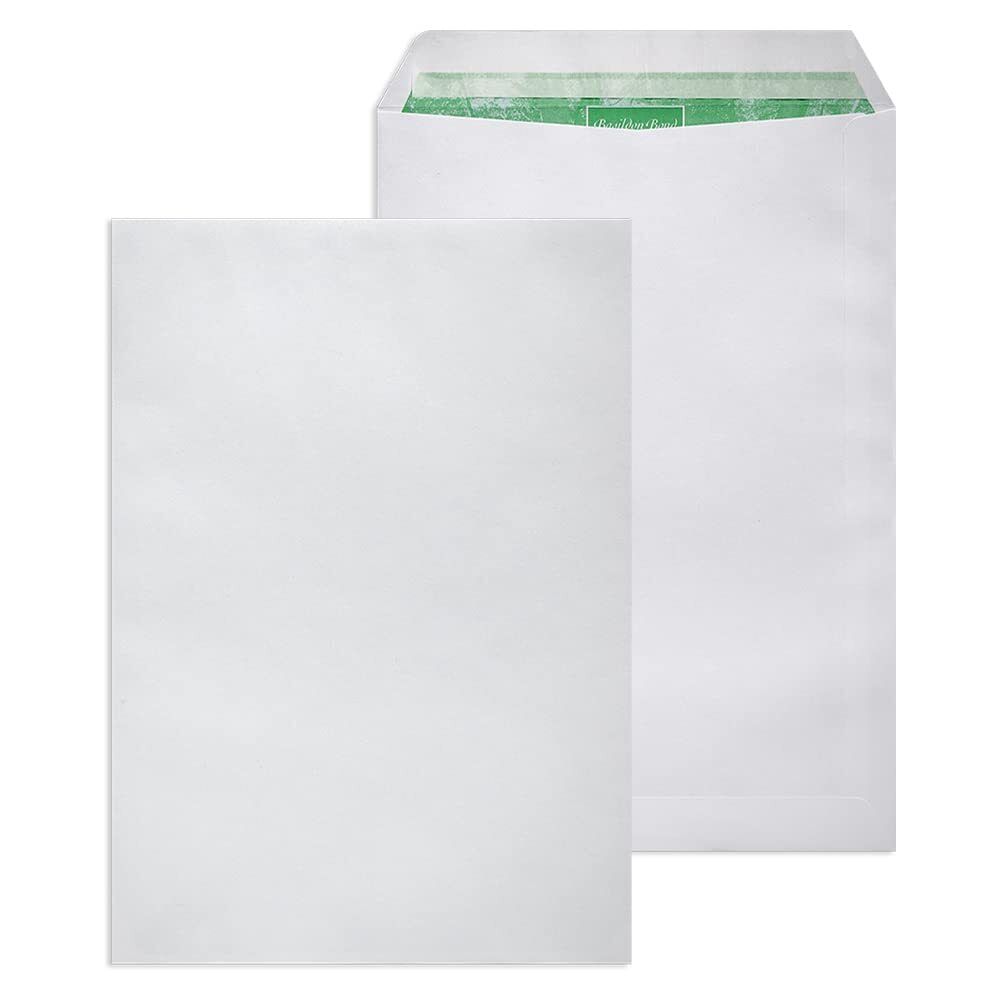 Basildon Bond C4 A4 Envelopes Premium 120gsm Recycled White Peel & Seal 50 Pack