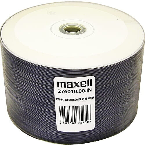 MAXELL DVD-R 4,7GB 16x STAMPABILI campana da 50 pezzi