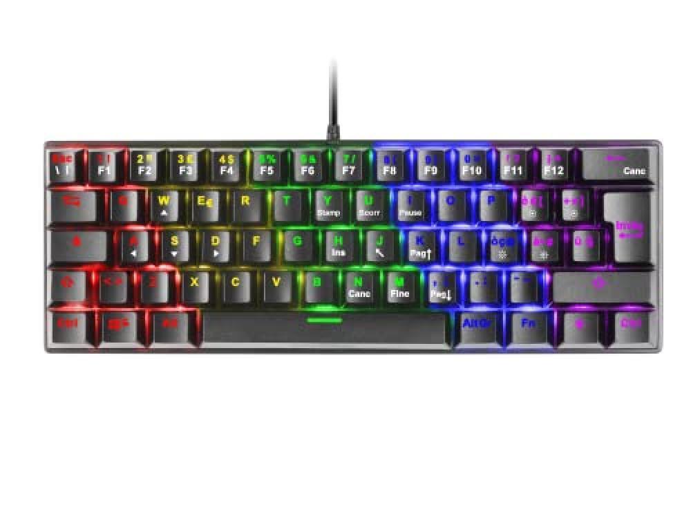 Mars Gaming MK60 Nero, Tastiera Gaming Meccanica FRGB, Antighosting, Switch Mecc