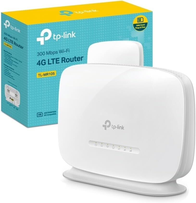 TP-Link TL-MR105 Cat4 Router 4G LTE Wireless N300Mbps, WiFi con Sim
