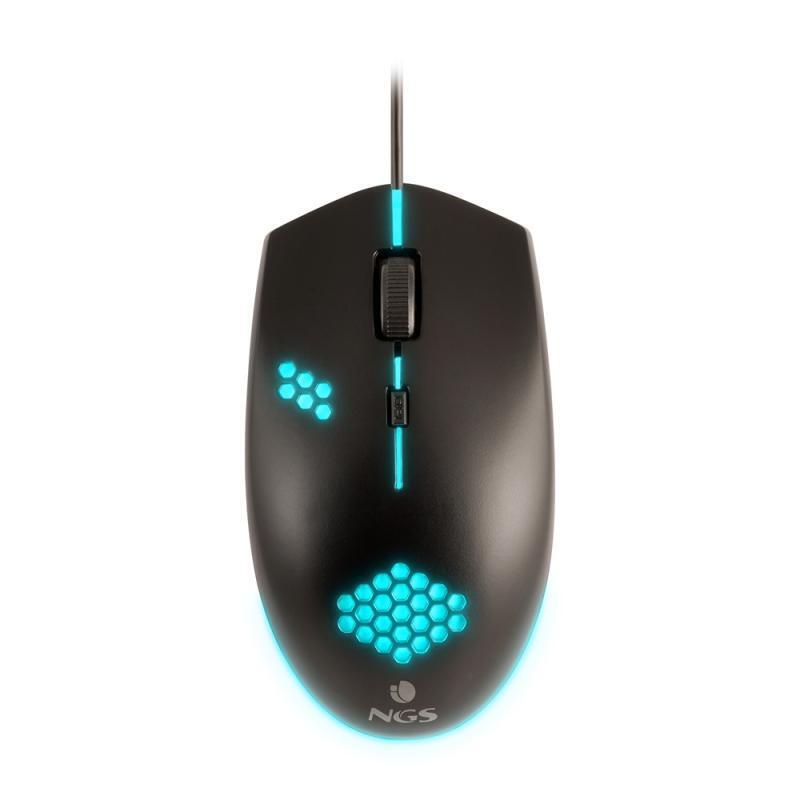 MOUSE GAMING NGS GMX-120 ILLUMINATO RGB 7 COLORI LED Sensore ottico 800/1200 dpi