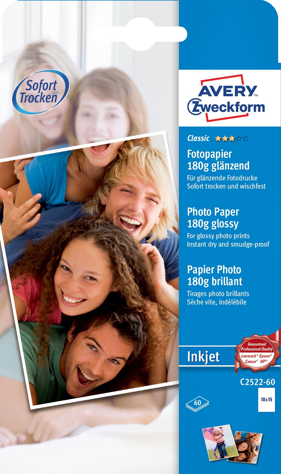Avery Zweckform C2522-60 Classic Ink Jet Photo Paper DIN A6 High-Gloss Coat on O