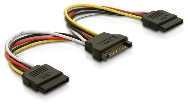 DeLOCK Cable Power SATA 15pin  2x SATA HDD 0.15mt 60105-Delock Cavo Sata