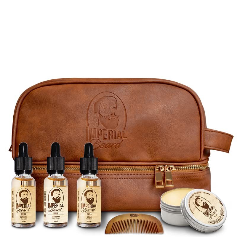 IMPERIAL BEARD - Kit Barba da uomo - 1 pettine da barba + 3 oli + 1 cera (H6Z)