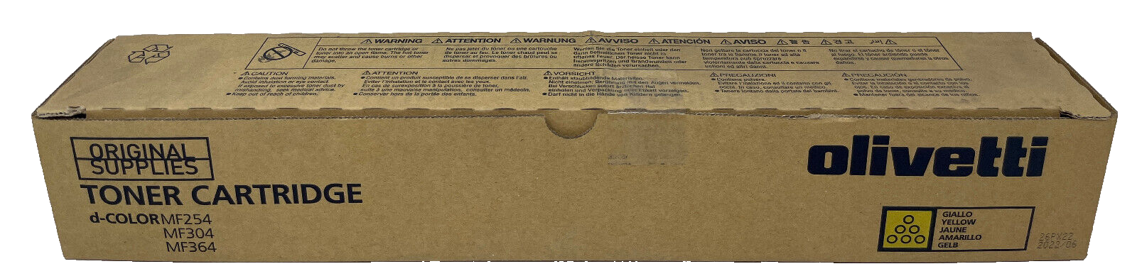 OLIVETTI B1169 A8DA2L0 TONER ORIGINALE GIALLO D-COLOR MF254/MF304/MF364