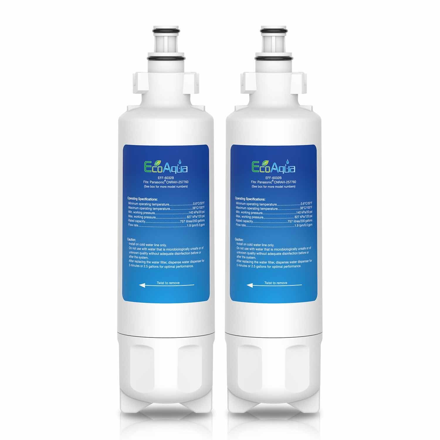 EcoAqua EFF-6032B Filtro acqua e ghiaccio per frigoriferi per Panasonic (n9f)