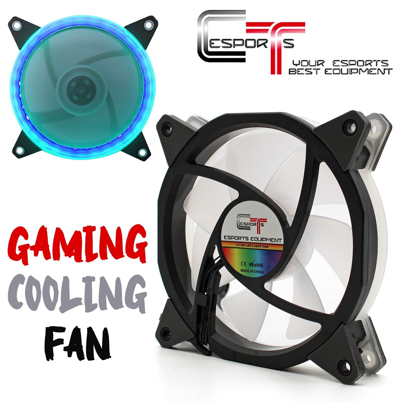 Ventola Aria Raffreddamento Per Case Assemblato Pc Gaming Blu Led 120mm_
