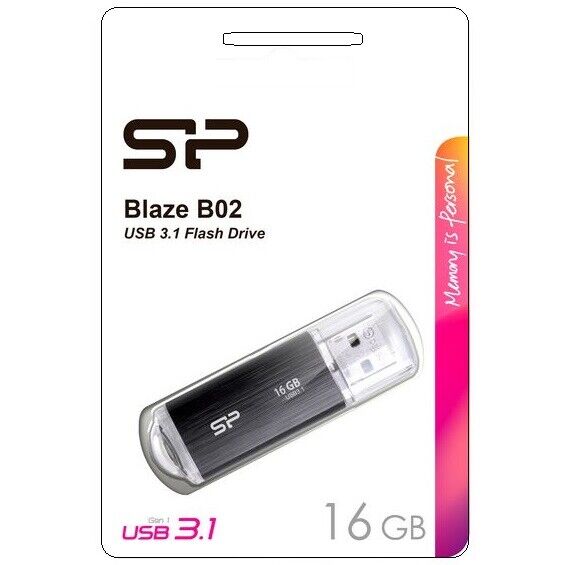 SILICON POWER FLASH DRIVE 16 GB BLAZE B02 PENDRIVE SP CHIAVETTA USB 3.1 MEMORIA