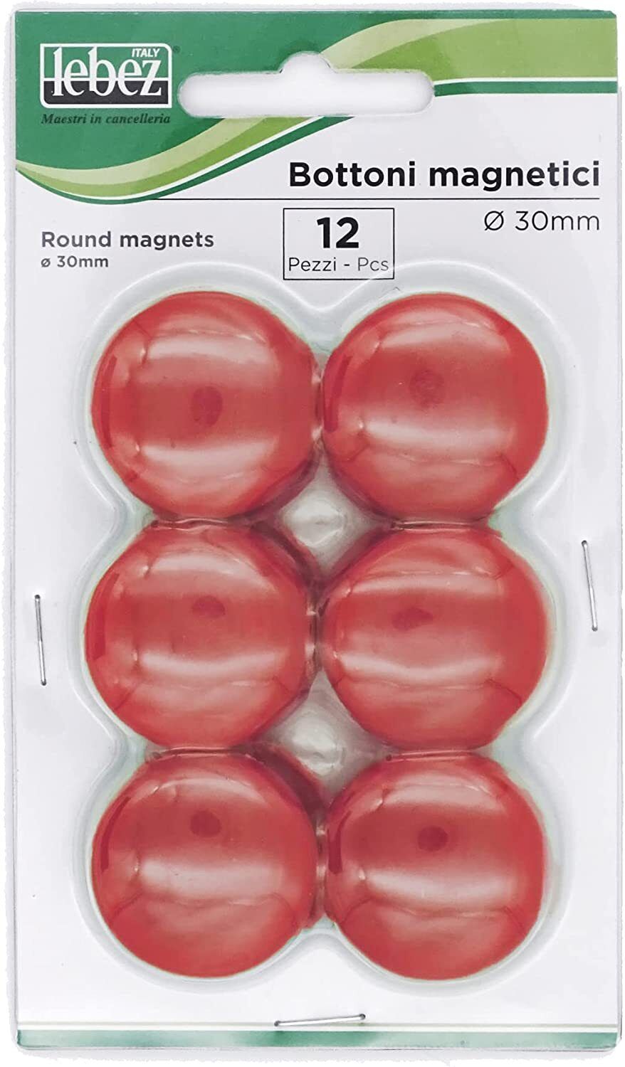 lebez Magnete Per Lavagna Diametro 30 Mm  12Pz  Rosso