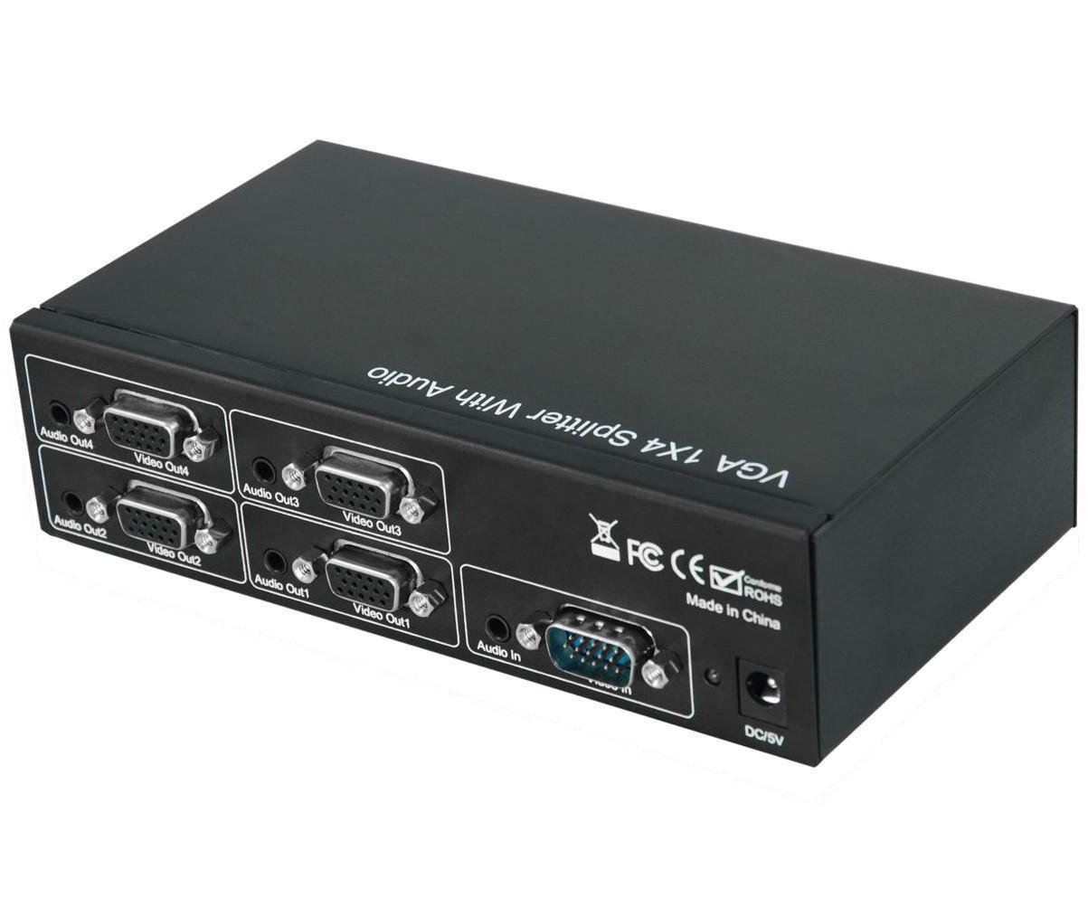 Techly Np Splitter Video VGA 1x4 con audio