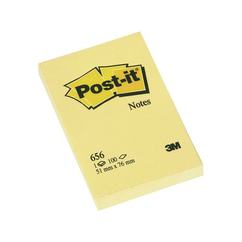 Blocco Foglietti Post-it Notes GIALLO CANARY 76x51 mm. 100 Fg. da 72 gr. (12 Pz)