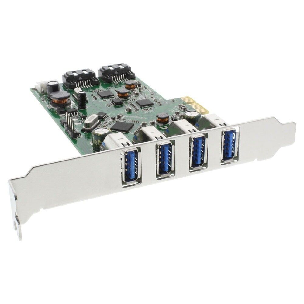 InLine Scheda USB 3.0 + SATA host controller, 4x USB 3.0 + 2x SATA 6Gb/s, PCIe (