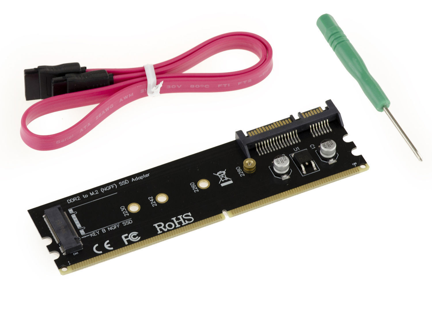 Adattatore M2 ( Ngff ) A SATA 3 - Alimentazione E Supporto Per Porta DDR2