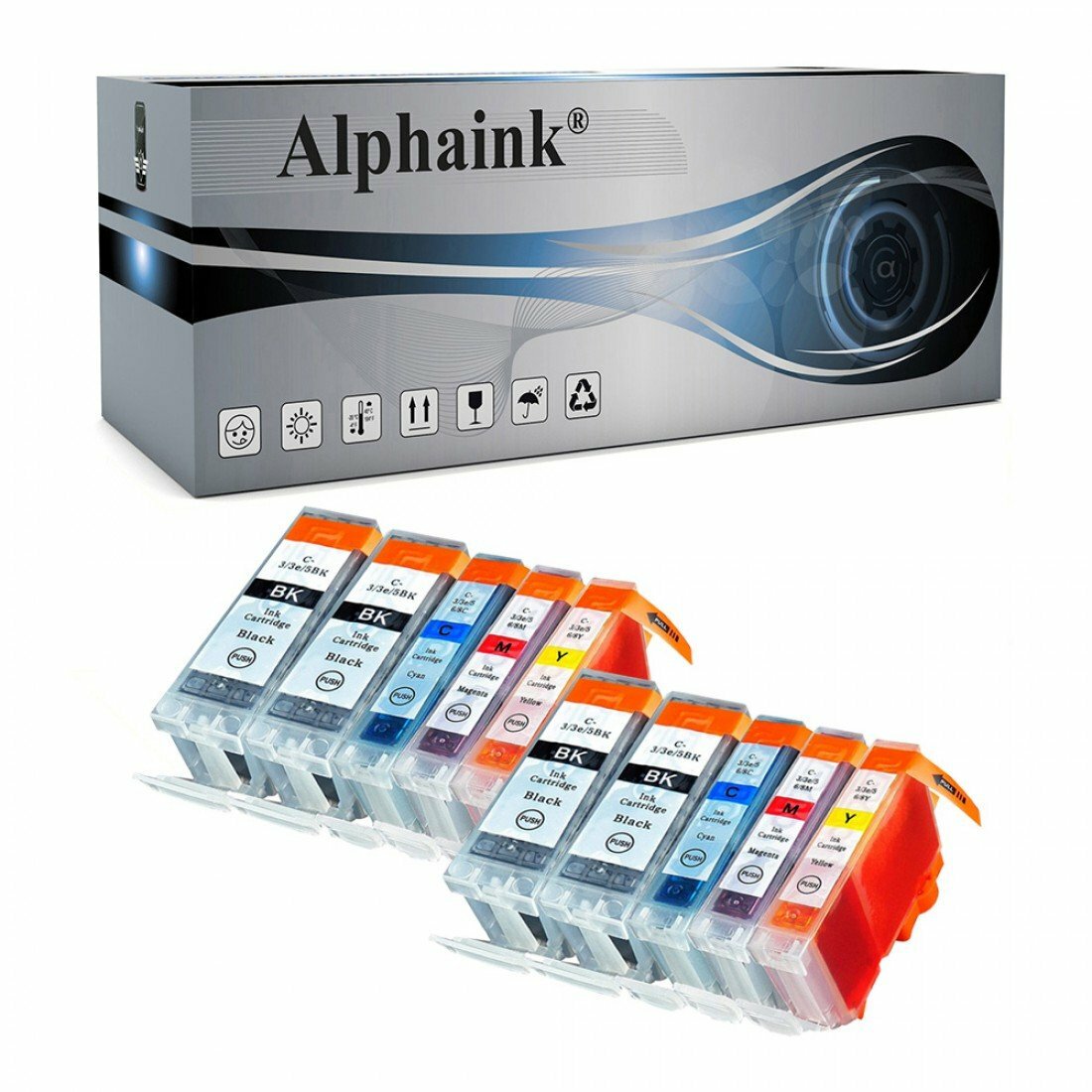 10 cartucce compatibili CANON IP3000 i560 i550 i650 S400 S500 BJC30