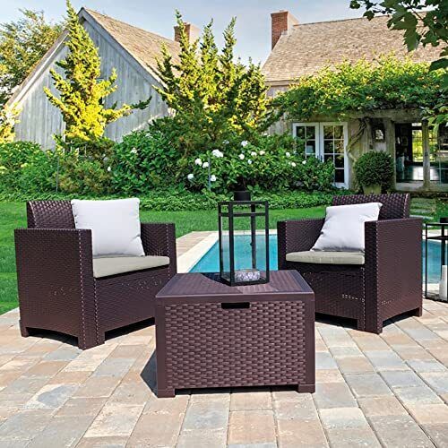 Dmora Salotto da Esterno Neptune, Set da Giardino con Cuscini, Salottino (K4q)