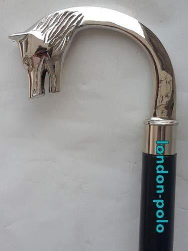 alfiya nautical store Bastone da passeggio in legno placcato argento (a2i)