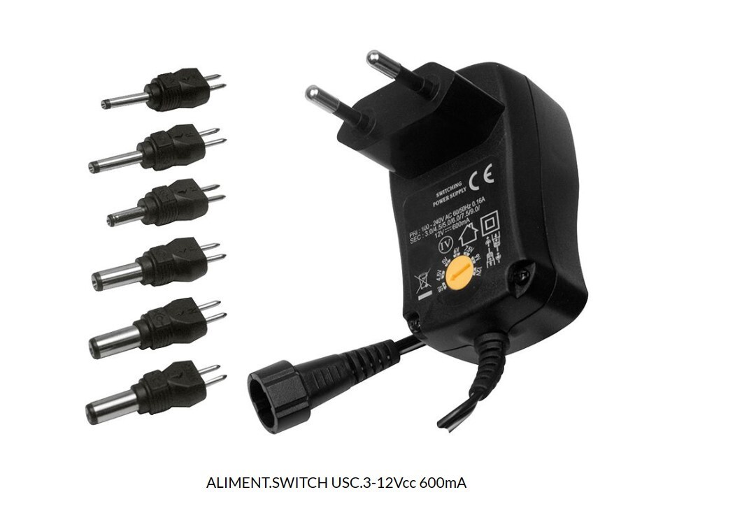 Alimentatore Universale multitensione 3-12VDC, max. 600mA