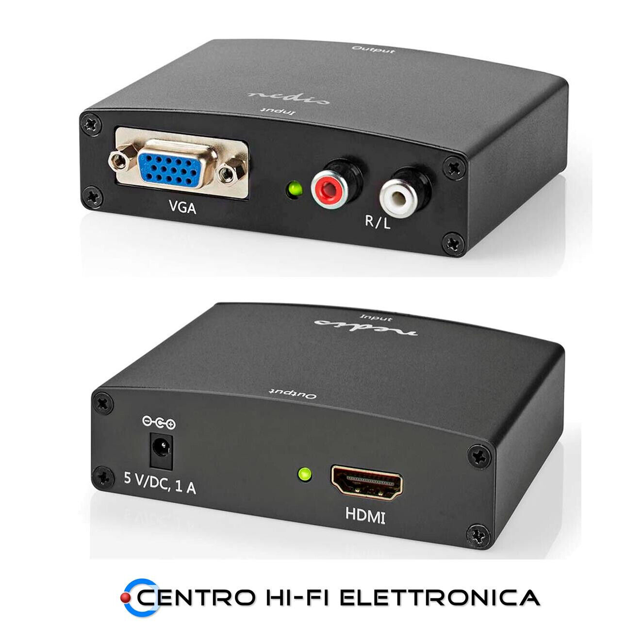 Convertitore Vga + Rca Audio con uscita HDMI collegamento a Proiettore - Monitor