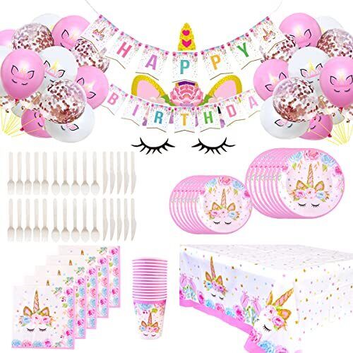 Himeland Kit Unicorno Festa Compleanno, Set Addobbi Compleanno Bambina, (t8D)