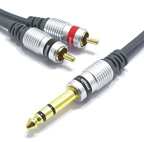 Jack 6.3mm Stereo a RCA Cavo 1.5m VITALCO 2RCA Phono a Jack 6.3 TRS (F8y)