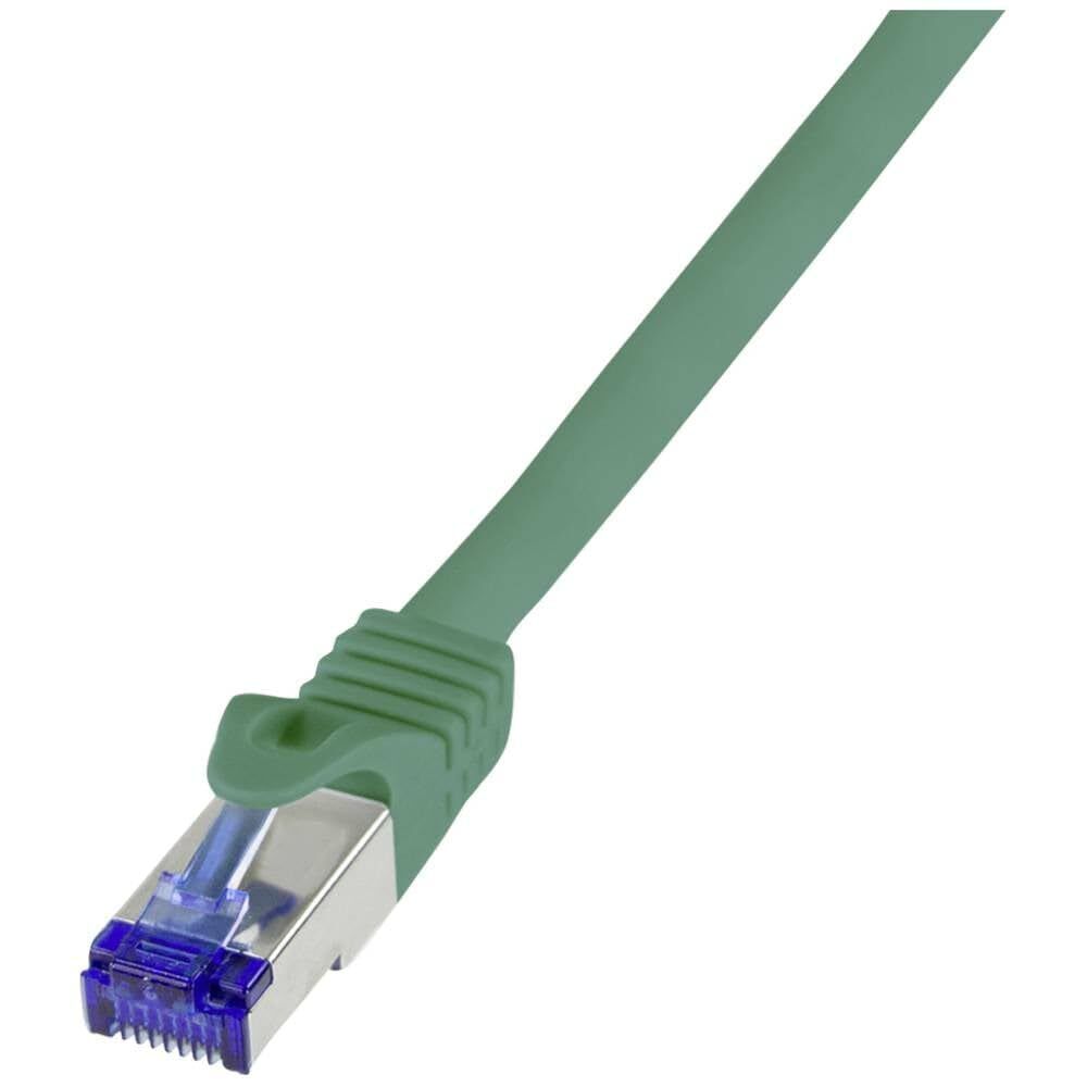 Logilink C6A025S RJ45 CAT 6a S/FTP 0.50 m Green Pack of 1