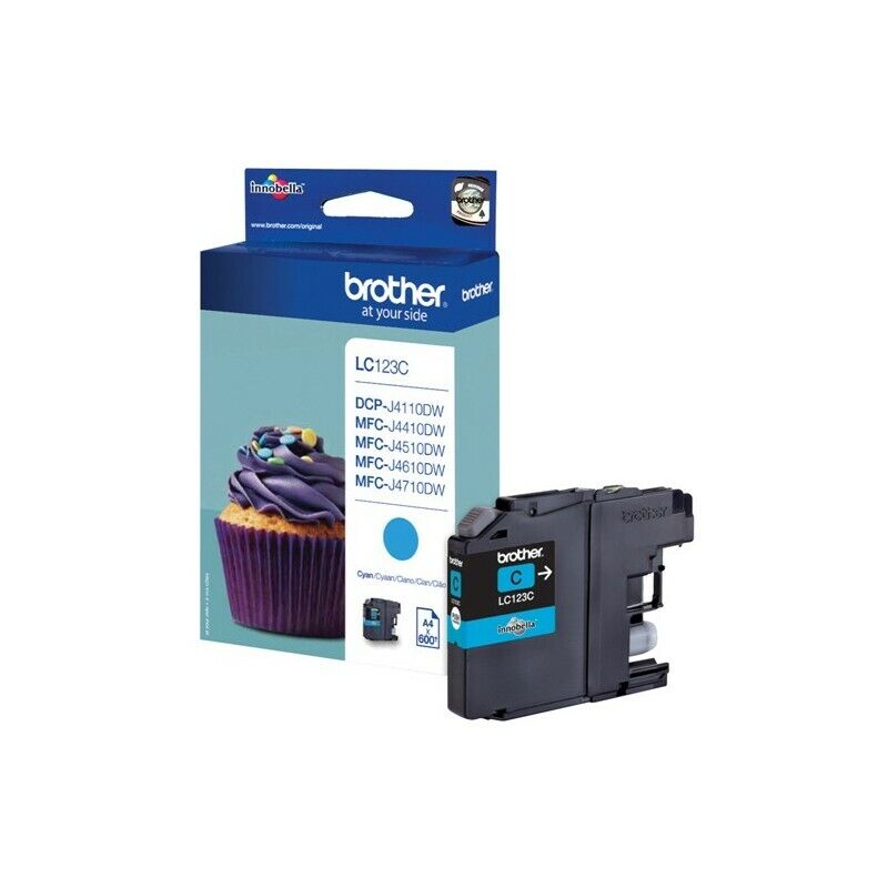 Cartuccia Originale BROTHER LC-123C Ciano per BROTHER DCP-J132W/DCP-J152W/DCP-J1