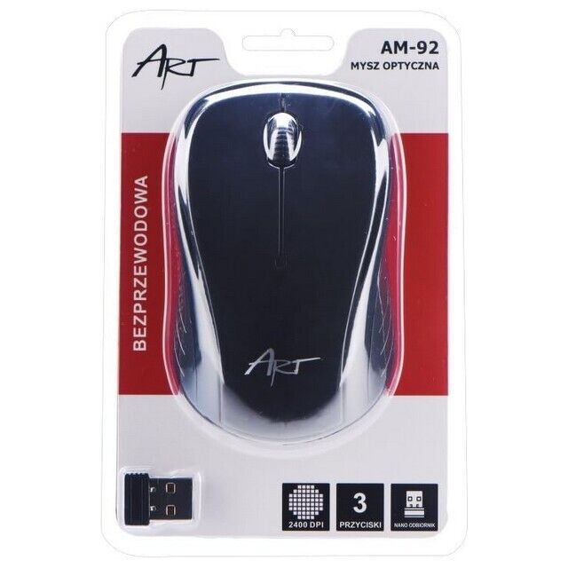 Art Mouse Wireless Optical Senza Fili Am-92 Office 1200 Dpi 2.4ghz Black