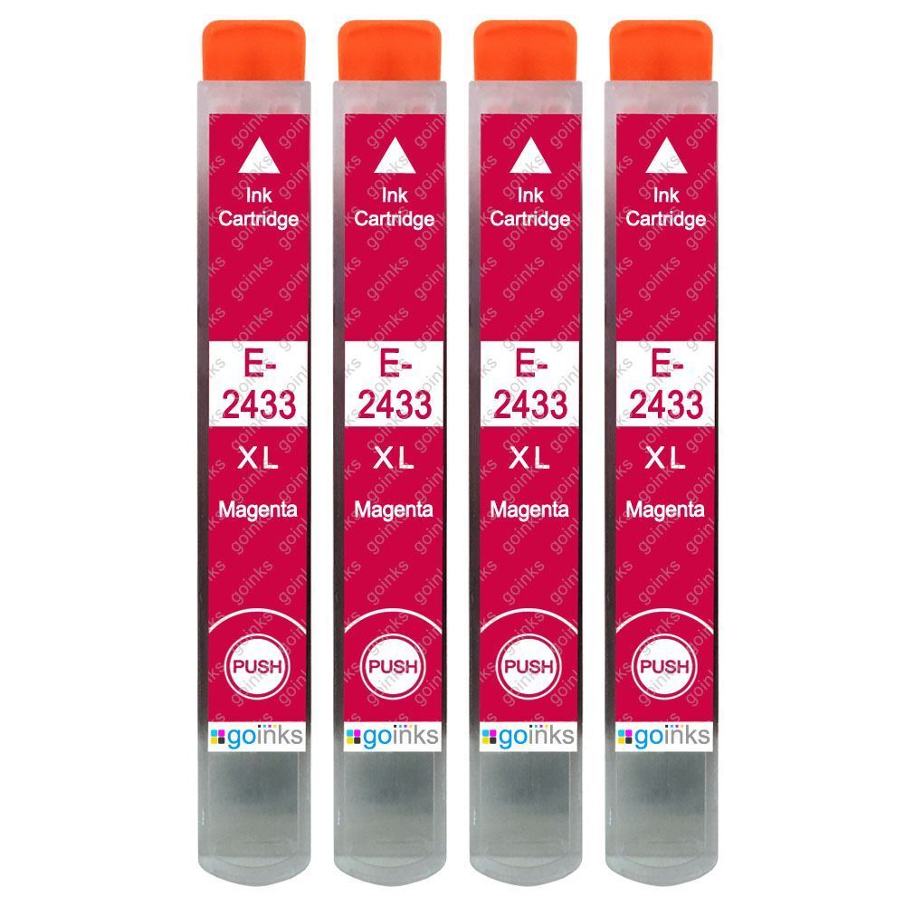 4 Magenta Cartucce d'inchiostro per Epson T2433 (24XL) non-OEM / Compatible