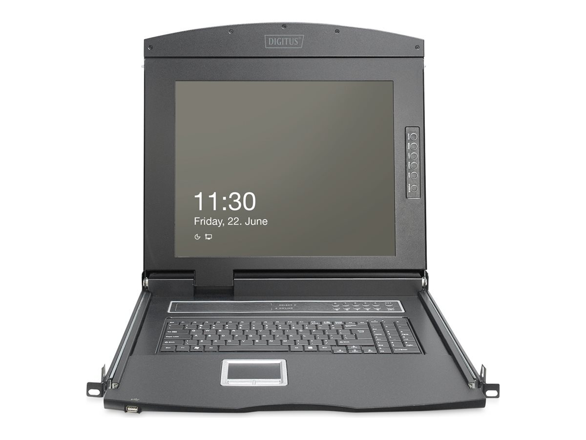 Digitus KVM console with KVM switch 1 ports German 19" DS-72221-1GE