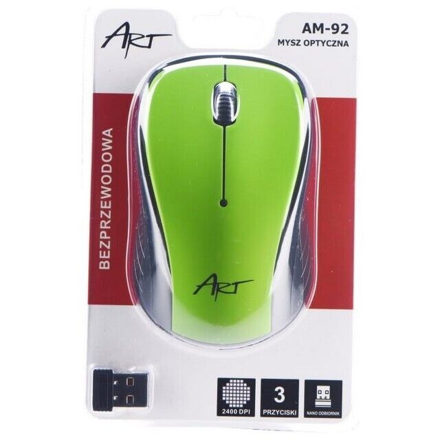 Art Mouse Wireless Optical Senza Fili Am-92 Office 1200 Dpi 2.4ghz Green