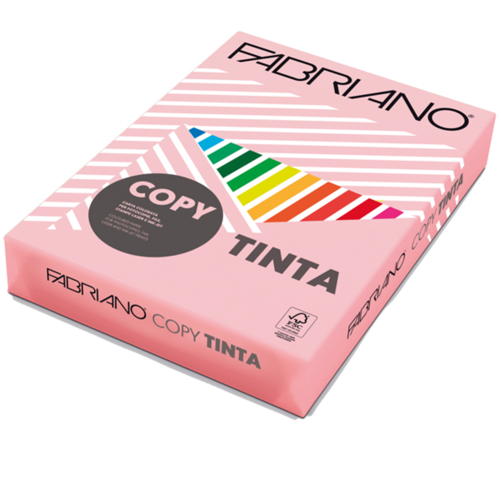 CARTA COPY TINTA - A4 - 80 GR - COLORE TENUE ROSA - FABRIANO - CONF. 500 FOGLI