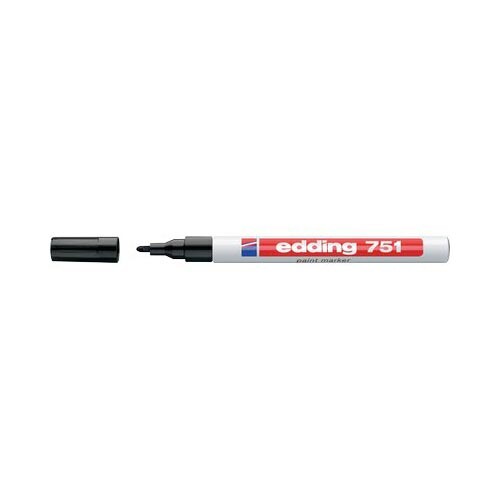 Marcatore Permanente a Vernice 751 Edding - Punta Tonda - 1-2 mm - E-751001 (Ner