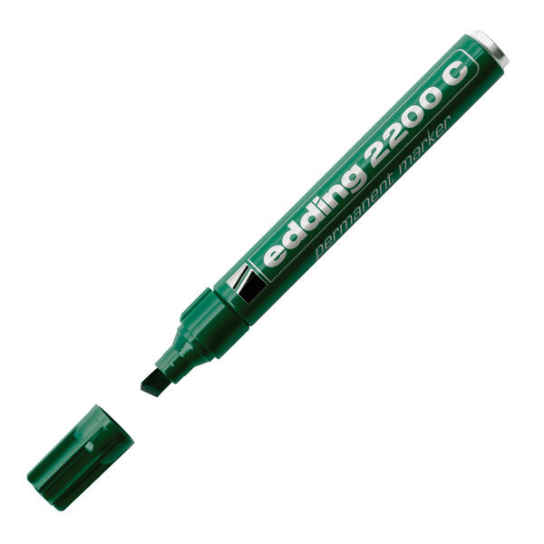 Marcatore Permanente 2200C Edding - Punta Scalpello - 1-5 mm - E-2200C004 (Verde