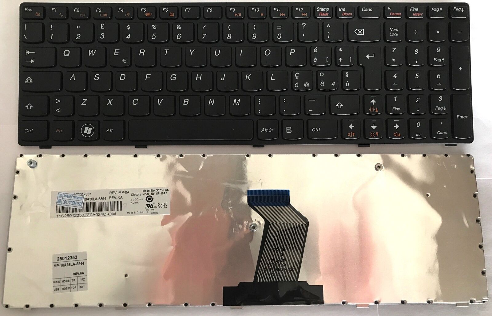 Tastiera italiana compatibile con Lenovo IdeaPad Z560 Z565 G570 G575