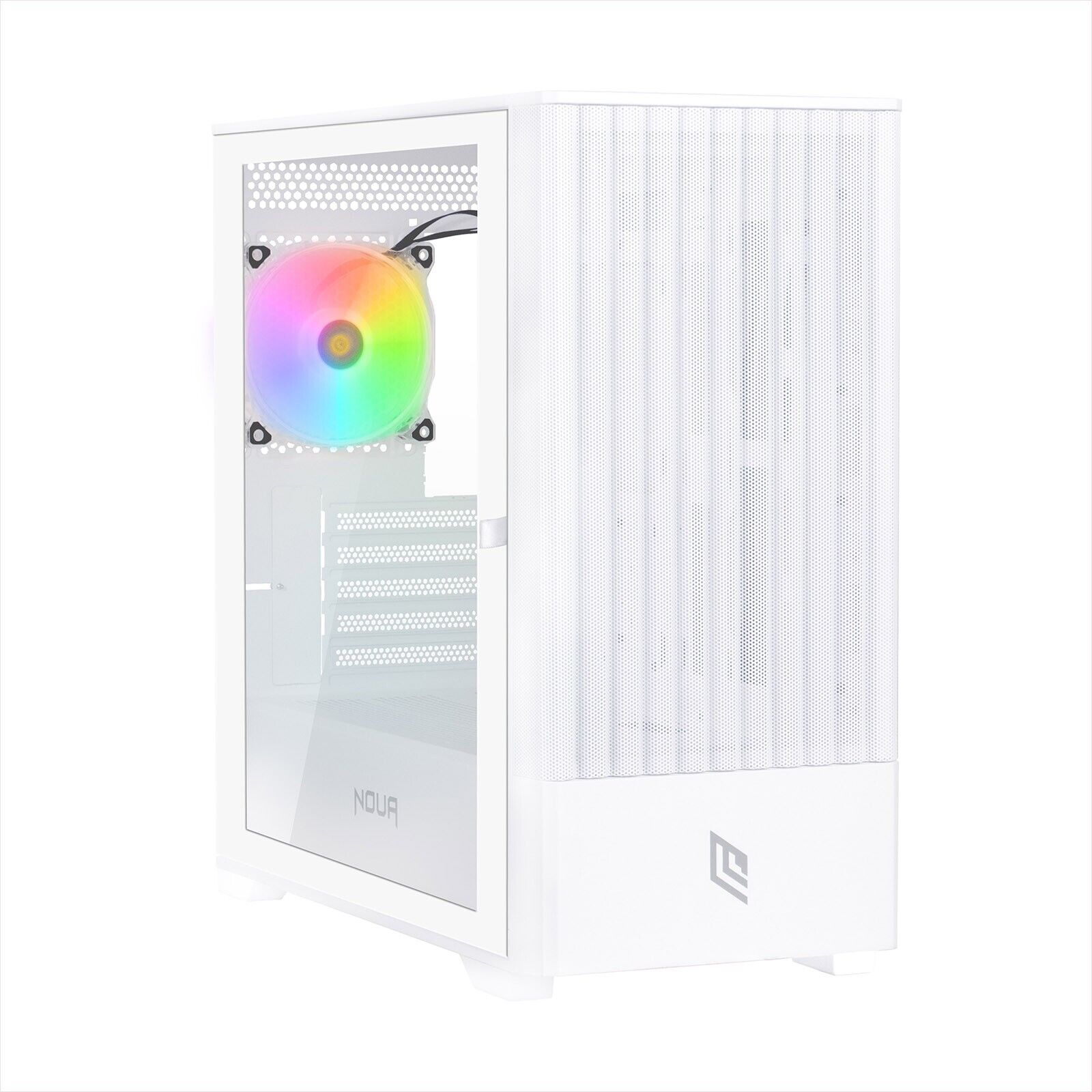 CASE M-ATX PC DESKTOP GAMING LUXURY VENTOLA ARGB INDIRIZZABILE PANNELLO VETRO WH