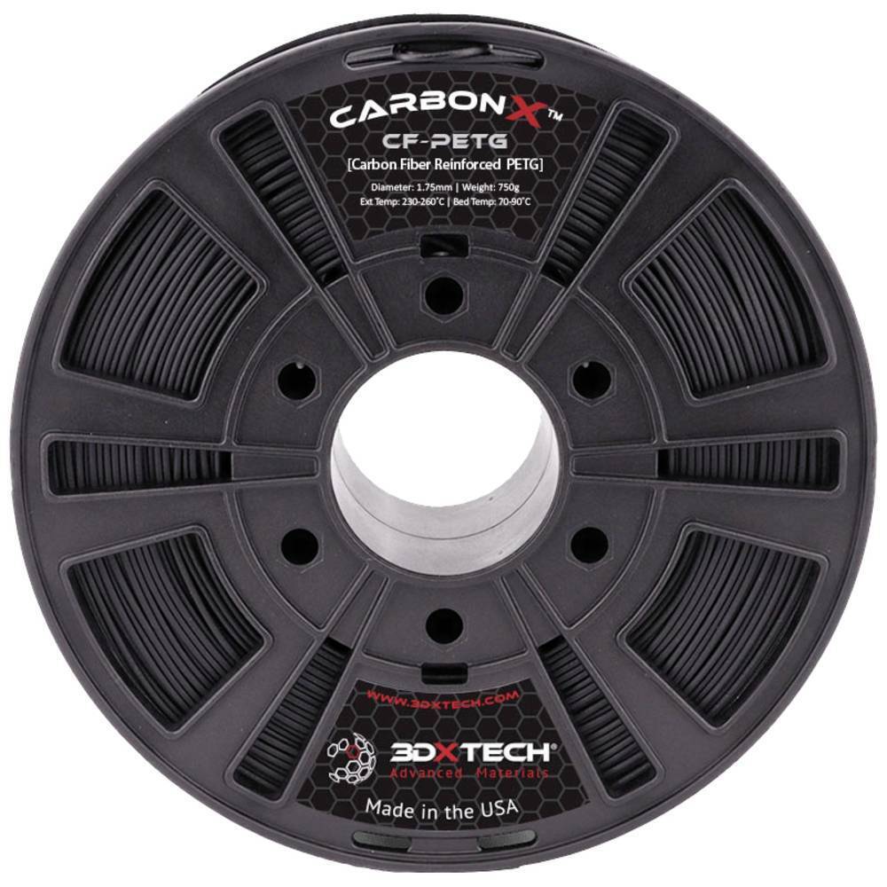 3D Xtech PTG3010750BK0 CarbonX™ CF Filamento per stampante 3D PETG Compound