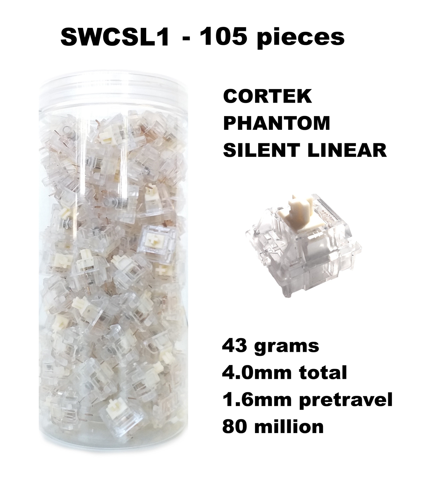 105 SOTTOTASTI SWITCHES CORTEK PHANTOM SILENT LINEAR