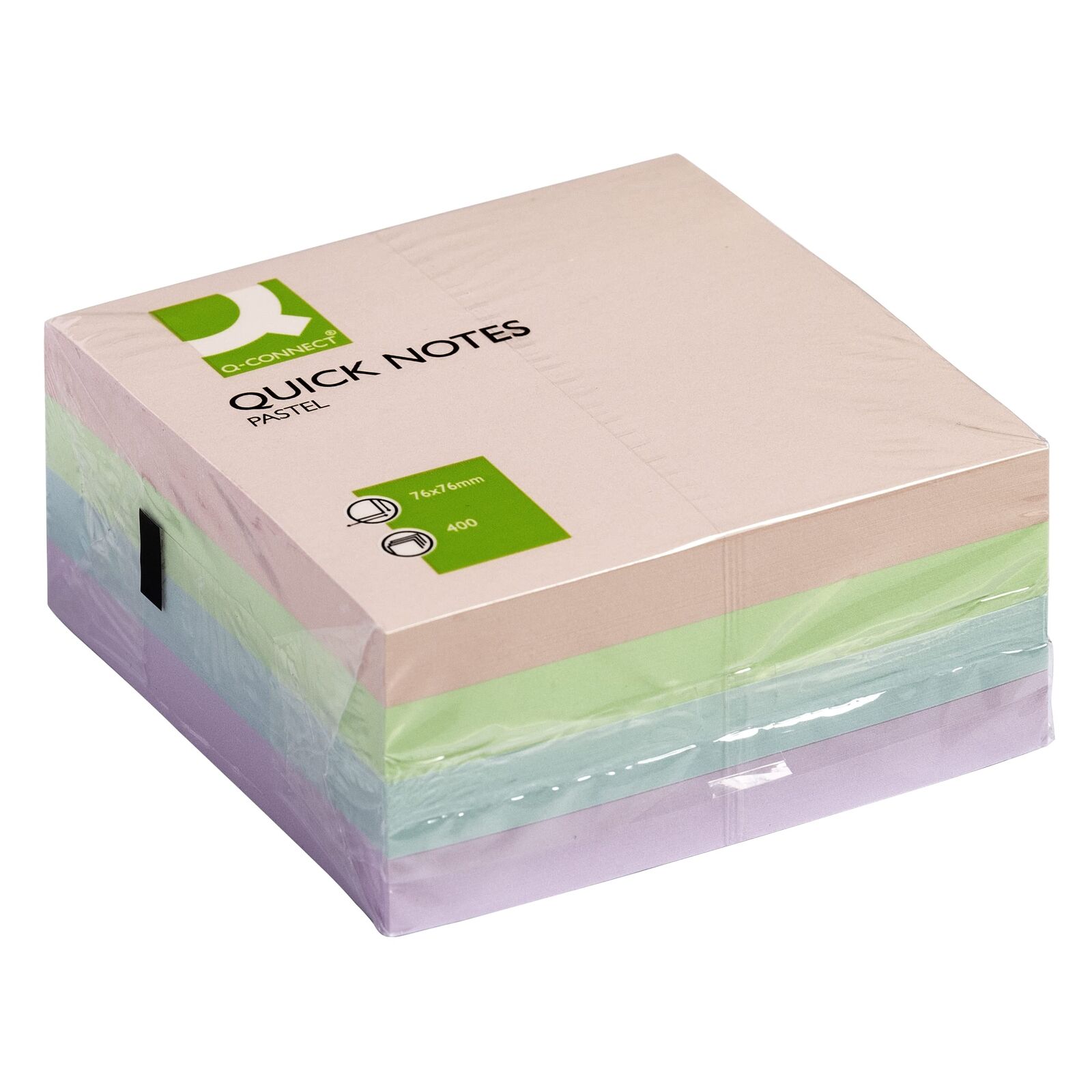 Q-Connect Quick Note Cube 76 x 76 mm Pastel 400 Sheets 76 x 76 mm Assorted