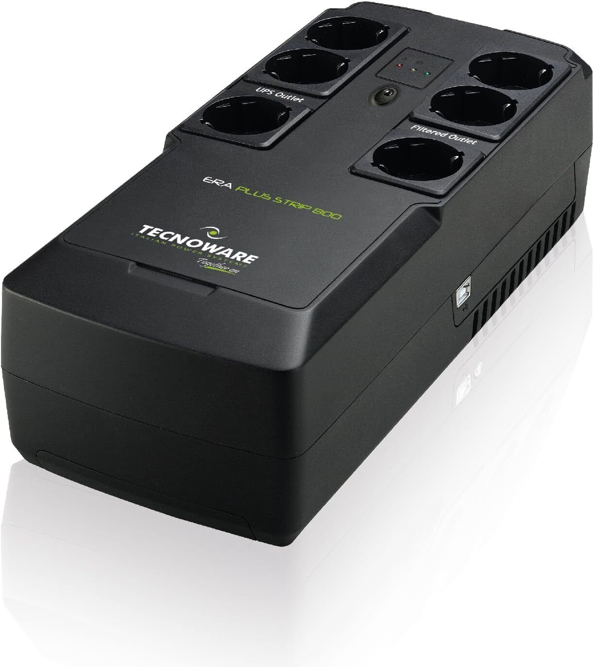 Tecnoware Power Systems - UPS Era Plus Strip 800VA, Protezione Blackout per PC,