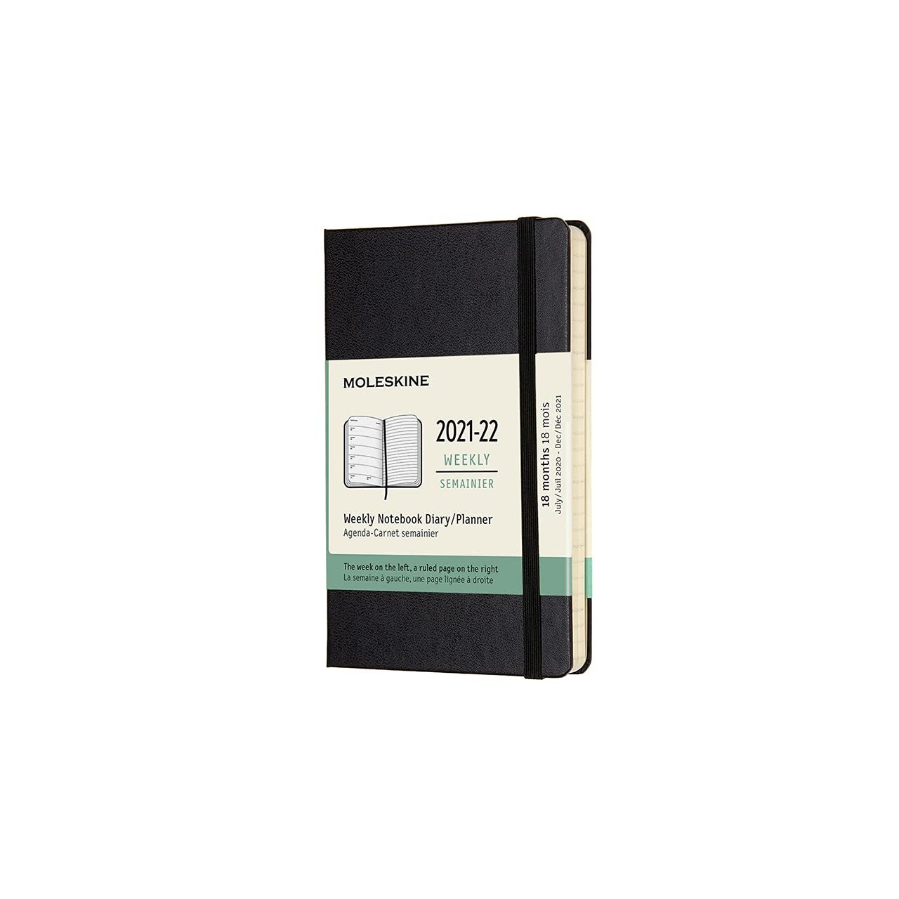 Moleskine - 18-Month Weekly Planner/Diary, Pocket Planner 2021/2022, Weekly Note