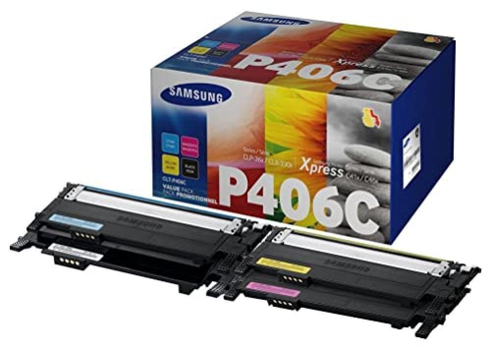 (TG. Multi Pack) Samsung CLT-P406C, SU375A, Pacco da 4 Cartucce Toner, da 4.500