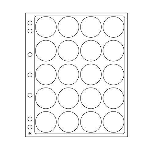 Plastic sheets ENCAP, clear pockets for 20 coins with a diameter between (N5s)