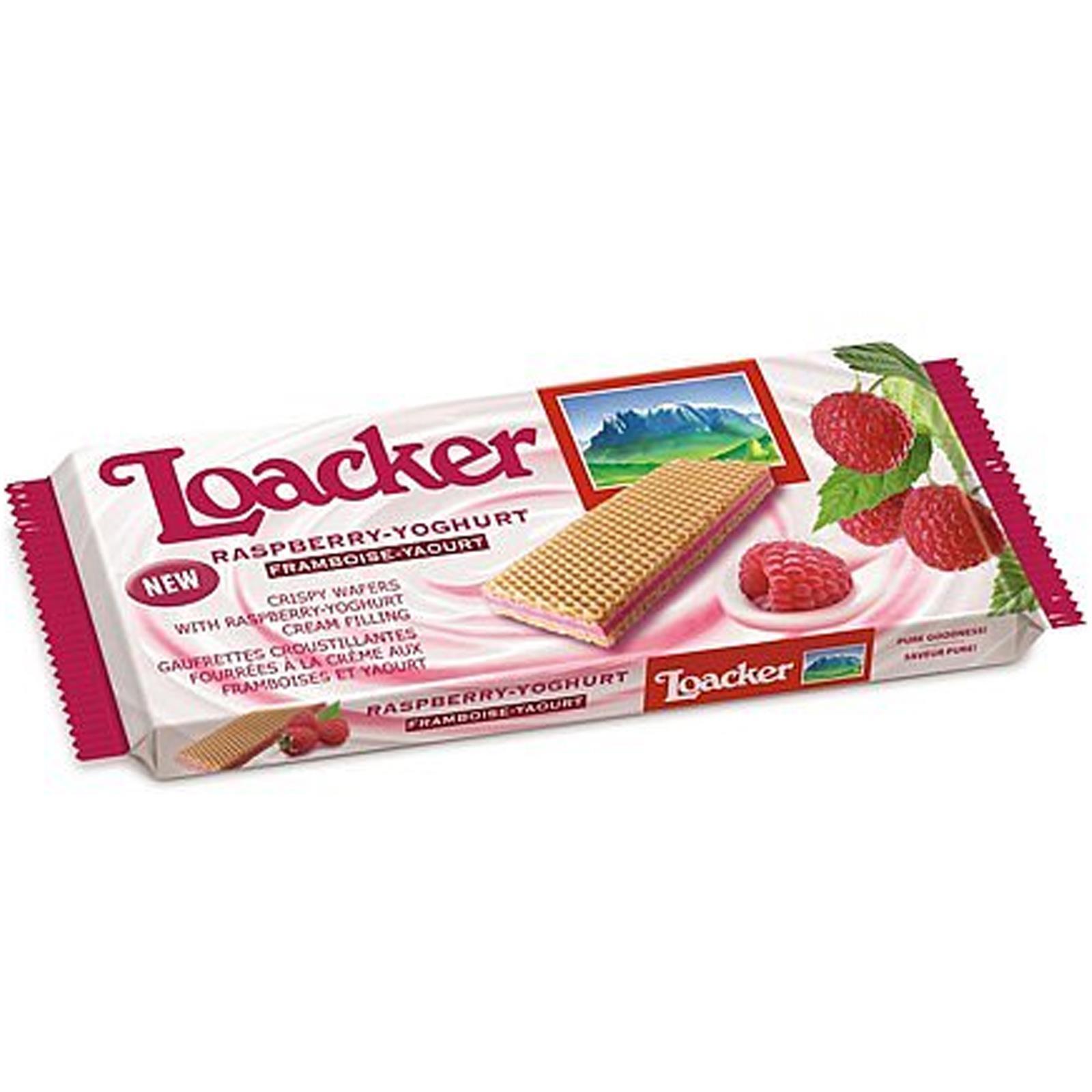 BISCOTTI WAFER LOACKER LAMPONE E YOGURT PACCHETTO DA 150 GR RASPBERRY SNACK