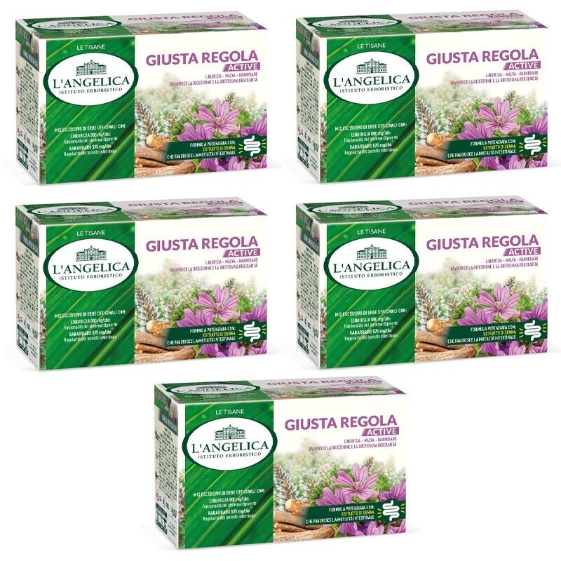L'ANGELICA Le Tisane GIUSTA REGOLA ACTIVE Liquirizia Malva Rabarbaro 90 filtri