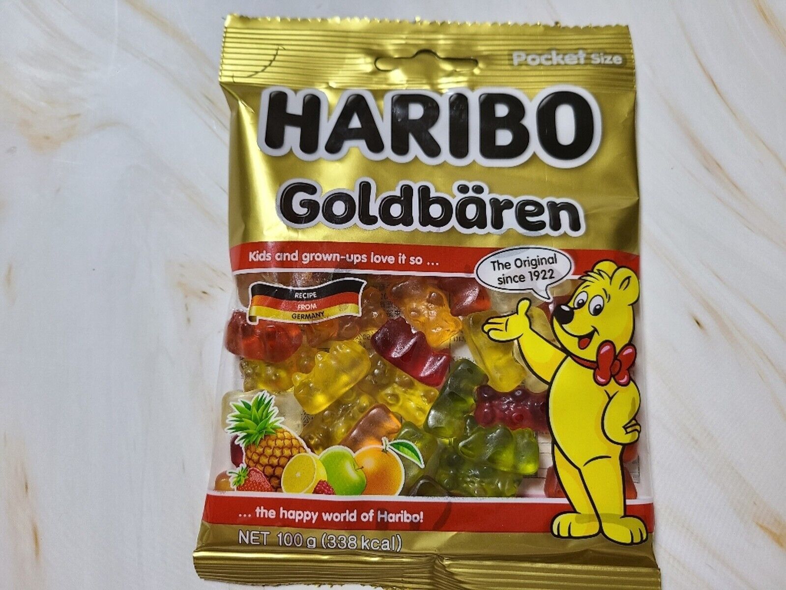 HARIBO GOLDBARE Original Jelly 100 g x 1 ~ 5 confezioni, Gummy Gold Bear Cand...