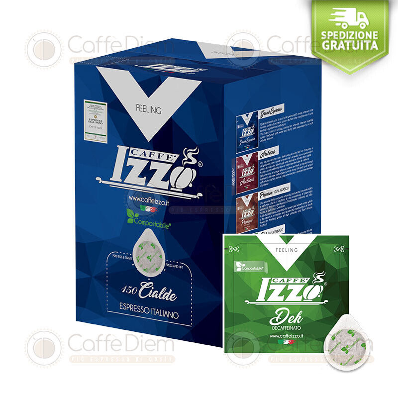 150 Cialde Cialda Caffè Izzo Carta Ese 44mm DEK DECA DECAFFEINATO Izzo Caffe